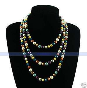 68 inch 8 9mm Multi Colored Freshwater Pearls Necklace  