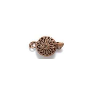  Antique copper filigree lock clasps 4pc 