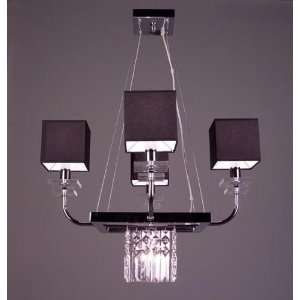  By Classic Lighting   Quadrille Collection Black Finish Chandelier 