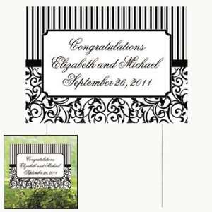  Personalized Classic Black & White Yard Sign   Party 