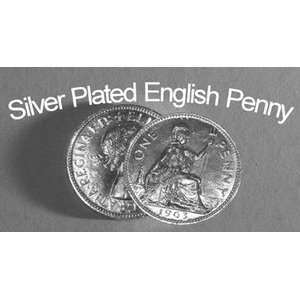   English Penny Silver Plated Magic trick coin close up: Everything Else