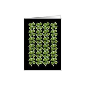  4 Leaf Clovers/Shamrocks for Luck. Blank. Card Health 