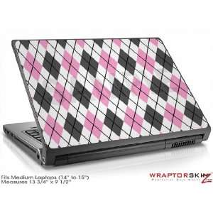  Medium Laptop Skin Argyle Pink and Gray: Electronics