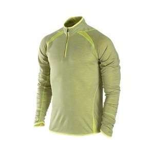  Nike Mens Element Wool 1/2 Zip Yellow Running Shirt Size 