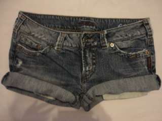 Sexy SILVER Low Rise Cuffed Rolled 66 Distressed Jean Shorts The 