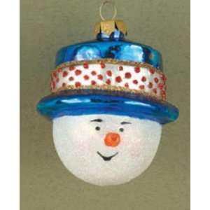  Margaret Cobane Top Hat Snowman Glass Ornament: Home 