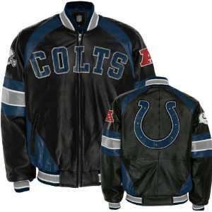  Indianapolis Colts Pig Napa Leather Varsity Jacket Sports 