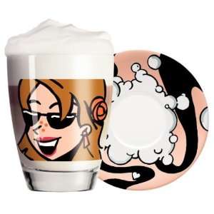  Latte Coffee Mug and Saucer Set, Mia Cara, Freckle Face 