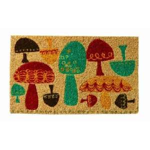  Tag Mushroom Decorated Coir Mat, 18 x 30