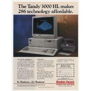  1987 Radio Shack Tandy 3000 HL PC Computer Print Ad