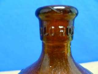 Vintage Amber Glass Clorox Bottle T41  