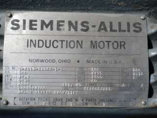 SIEMENS ALLIS 200HP 1785RPM 2300V 449T INDUCTION MOTOR  