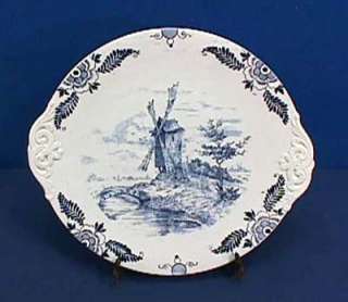 Royal Bonn Delft Blue + White Cake Plate Windmill 12  