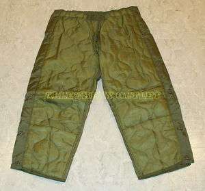US ARMY MILITARY COLD WEATHER INSULATED TROUSER PANTS LINER L NEW 