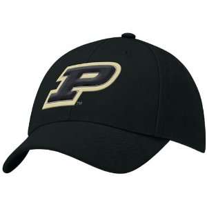  Nike Purdue Boilermakers Black Swoosh Flex Fit Hat Sports 