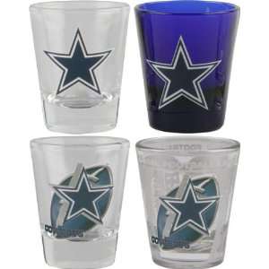 Dallas Cowboys 3D Logo Shot Glass Set:  Sports & Outdoors