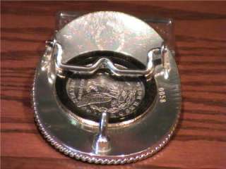 Montana Silversmiths 1880 Morgan Silver Dollar Coin Belt Buckle Gold 