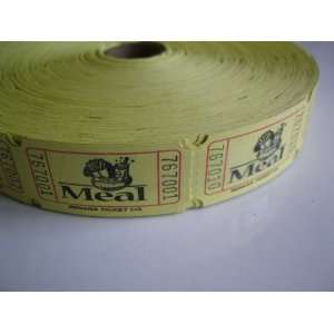  2000 Yellow Meal Single Roll Consecutively Numbered Raffle 