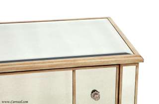 Modern Two Drawer Beveled Mirrored Commode Chest  