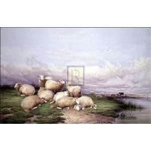  Thomas Sidney Cooper   SHEEP IN THE WATER MEADOWS