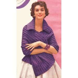  Knitting PATTERN to make   Knitted Stole Shawl Wrap with Collar 