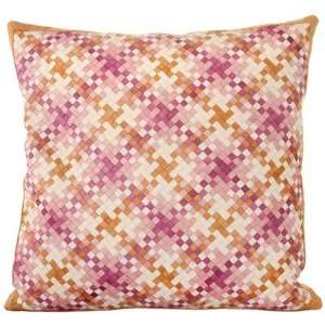  Lance Wovens Normandy Pink Sapphire Leather Pillow: Home 