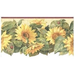   Sunflower Ladybugs Gardening Flower Wallpaper Border: Home Improvement