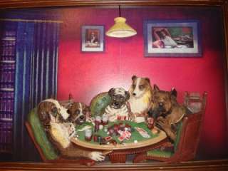 COOLIDGE COLLECTION, 2005, EVANDALE, 3 D LAMP, DOGS, POKER, CHIPS 