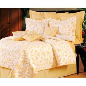  Seraphina Yellow Traditional King Bed Quilt: Home 