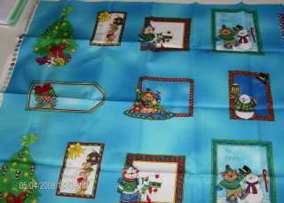 This is a fabric piece for 23 Christmas fabric gift tags, with various 