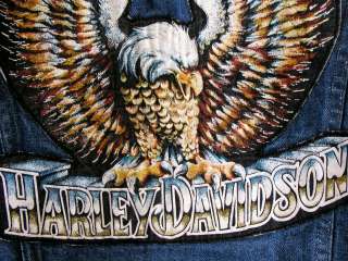 vtg Harley Davidson KEY IMPERIAL DENIM jean JACKET levis M back patch 
