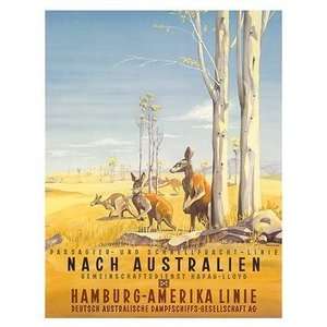  World Travel Poster Hamburg America Line Australian 