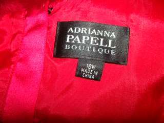 ADRIANNA PAPELL RED PLEATED SKIRT EVENING DRESS 18W  