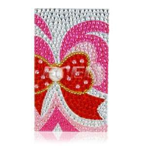  Ecell   RED RIBBON 3D RHINESTONES CRYSTAL PHONE BLING 