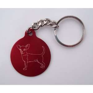  Laser Etched Chihuahua Dog Key Chain