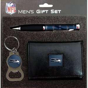  Seattle Seahawks Tri Fold Wallet with Pen & Keychain Gift 