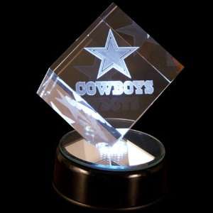   Cowboys Prismatic Light Up 3 Crystal Cube w/Base