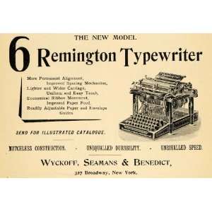  1895 Ad Wyckoff Seamans Benedict 6 Remington Typewriter 