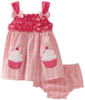   Baby Girls Infant Sleeveless Seersucker Cupcake Sundress: Clothing