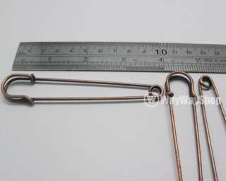 10 LARGE OVERSIZED METAL 4 INCH RUST Red SAFETY PINS  