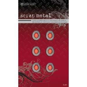  Scrapmetal Embellishments: Red Jeweled Brads: Home 