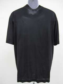GRAN SASSO Mens Black Silk Sheer Short Sleeve T Shirt Sz XL  