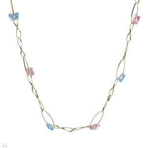 Made in Italy Nice Necklace With Genuine Glass beads Crafted in 14K 