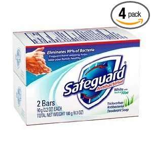 Safeguard antibacterial deodorant soap with aloe, white 