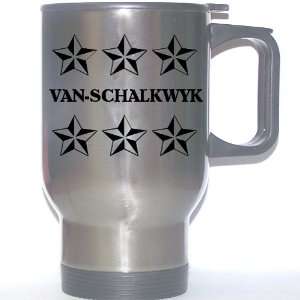 Personal Name Gift   VAN SCHALKWYK Stainless Steel Mug (black design 