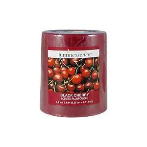 Black Cherry Candle   Scented Pillar Candle, 1 candle,(Luminessence 