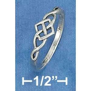  STERLING SILVER DAINTY OPEN CELTIC LOOPS RING Jewelry