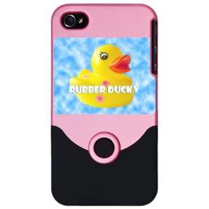  iPhone 4 or 4S Slider Case Pink Rubber Ducky Girl HD 