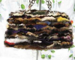 NEW CUT Gorgeous ReaL Genuine Mink Fur Handbag M006  