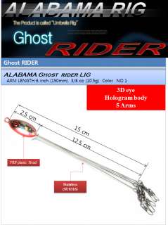 ALABAMA Ghost rider Rig NO7 bass tested 5 arm 6 wires freshwater 